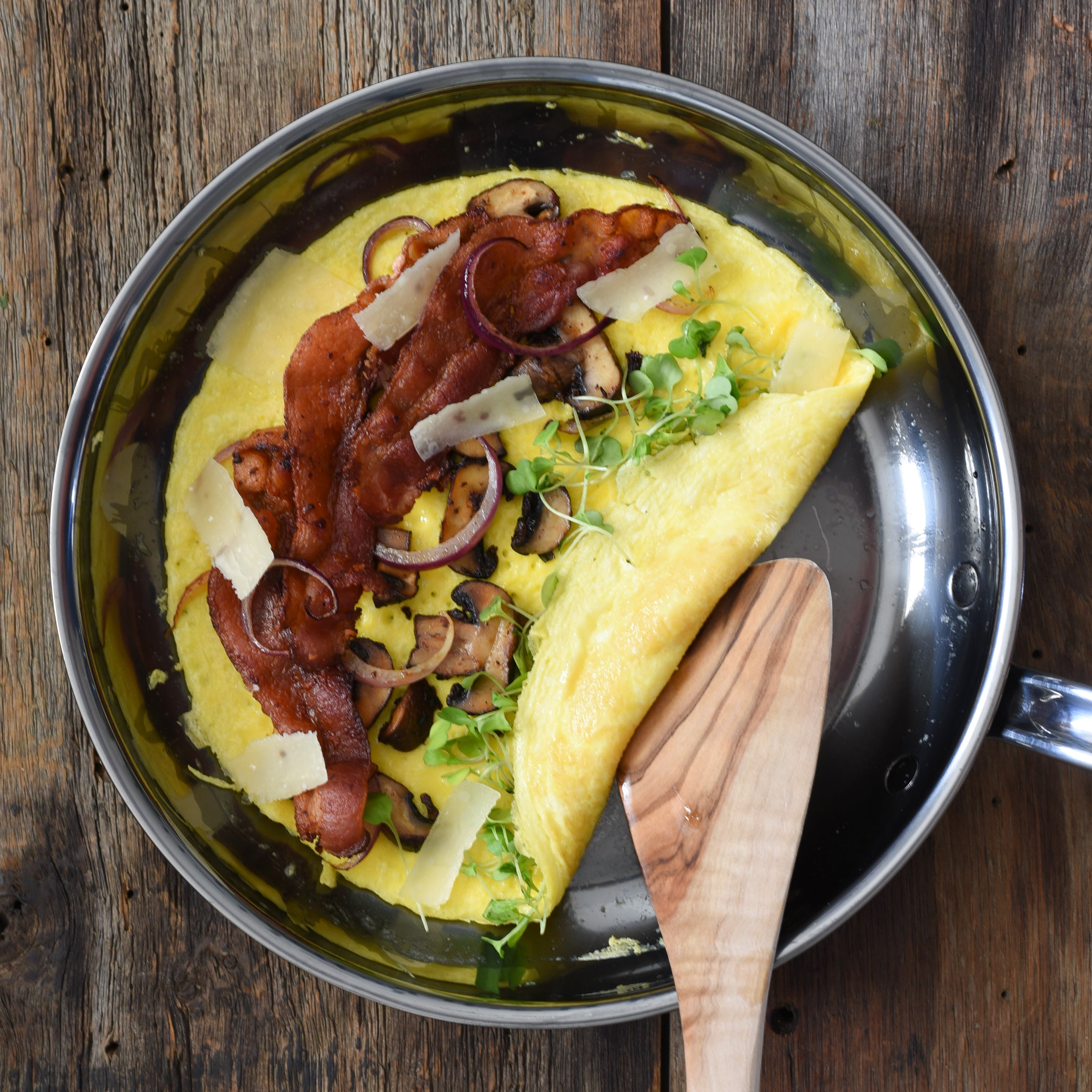 How to Make A Perfect Egg Omelette in Stainless Steel Frying Pan