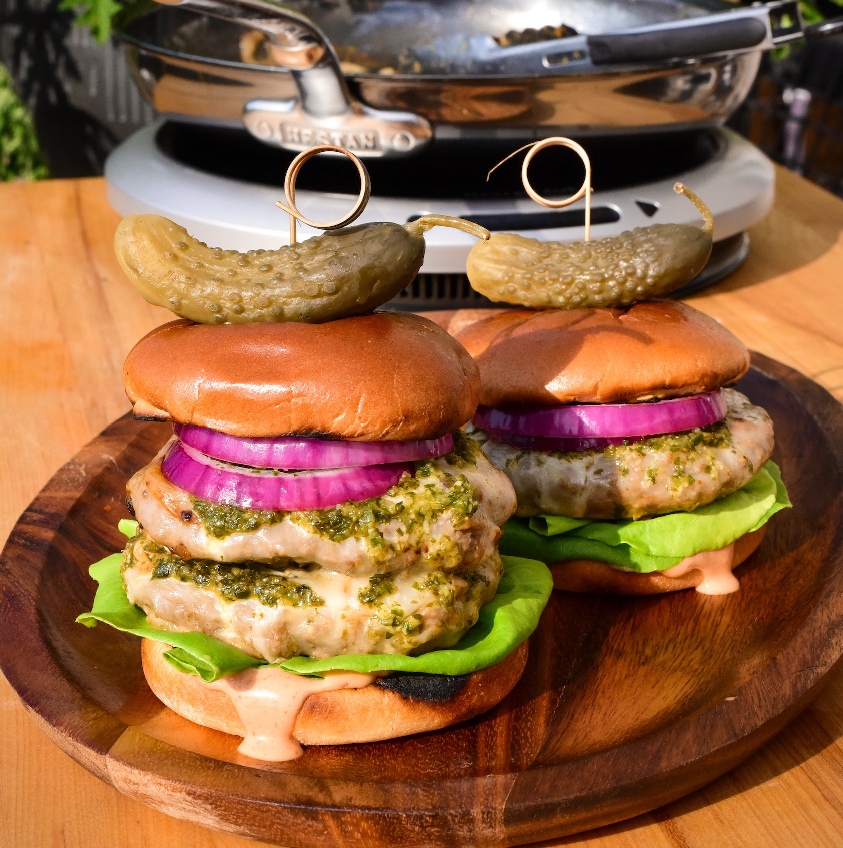 Skillet Cheeseburgers with Chimichurri Hestan Culinary