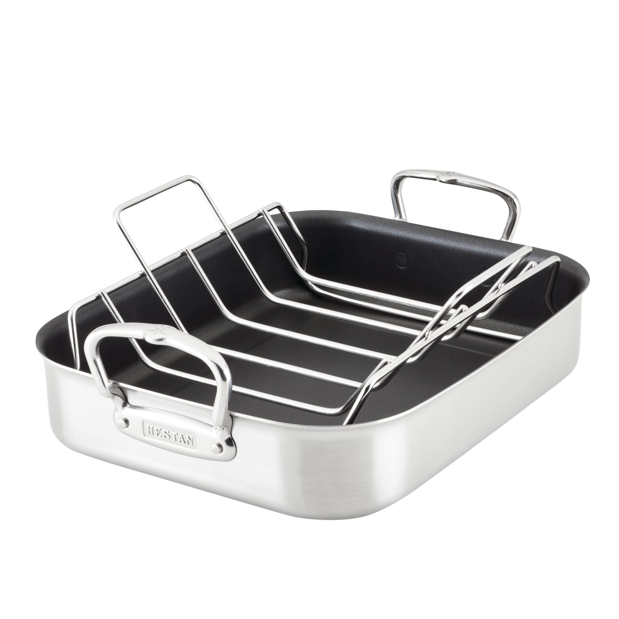 3 Piece Roaster Set, 3 Qt. Stainless Steel Roast Pan with Lid and Rack