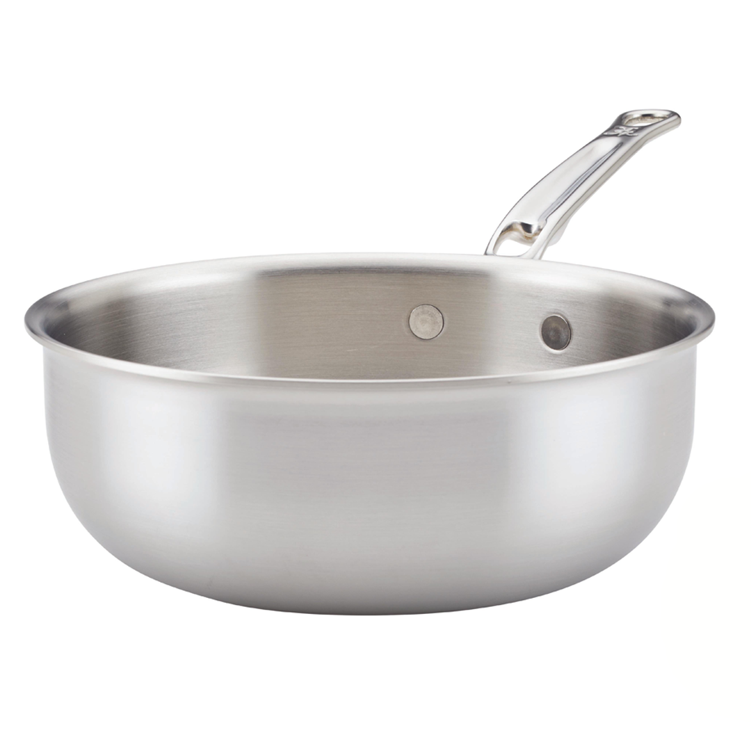 Heritage Steel Enhanced 5-ply Stainless 3 Qt. Saucier Pan with Lid