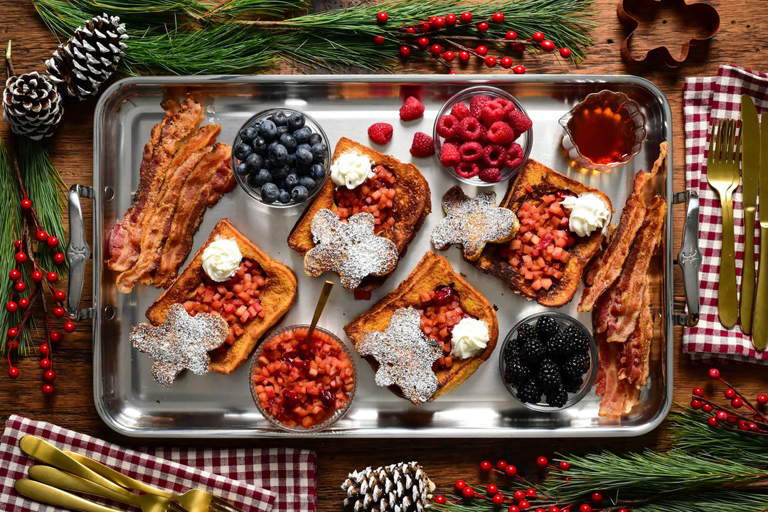 Gingerbread French Toast with Apple Cranberry Compote