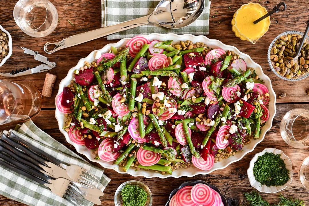 Beet, Asparagus and Lentil Salad with Feta
