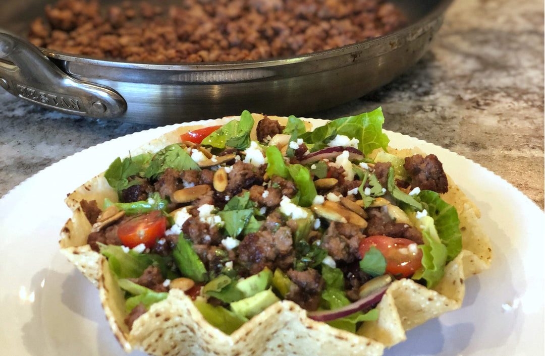 Impossible Beef Taco Salad with Cilantro-Lime Vinaigrette - Hestan Culinary
