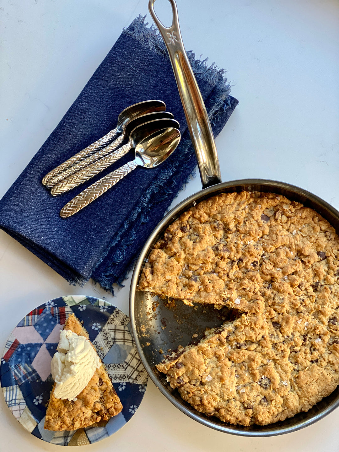Skillet Oatmeal Chocolate Chip Cookie - Hestan Culinary