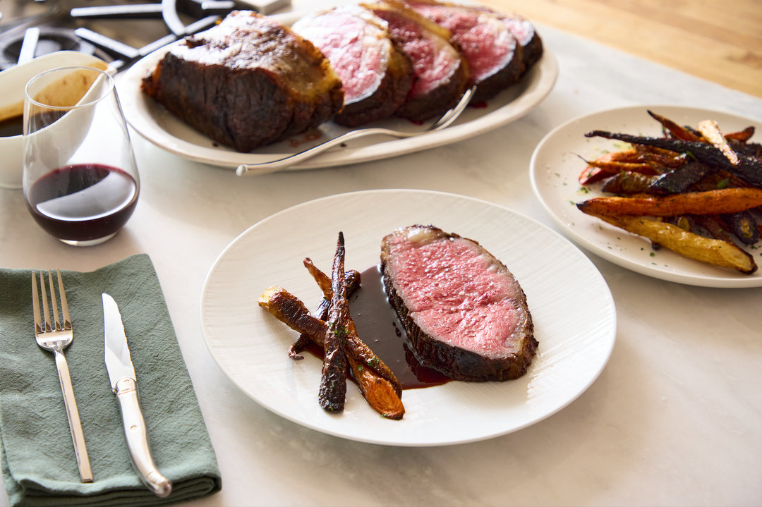 Thomas Keller's Oven Roasted Prime Beef Striploin with a Red Wine Shallot Sauce