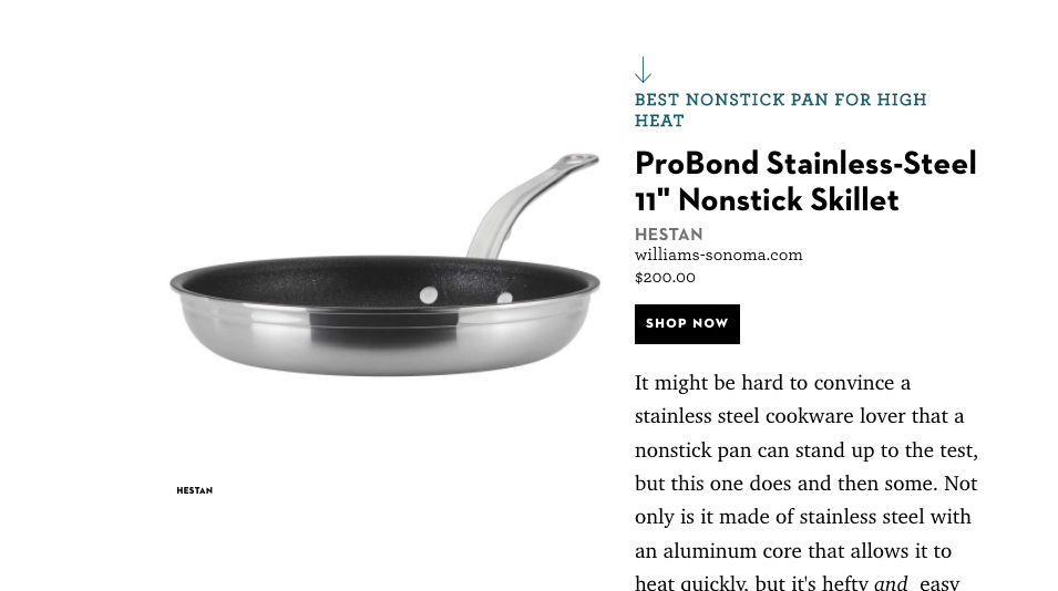 ProBond TITUM(™) is named Best Nonstick Pan for High Heat - Hestan Culinary