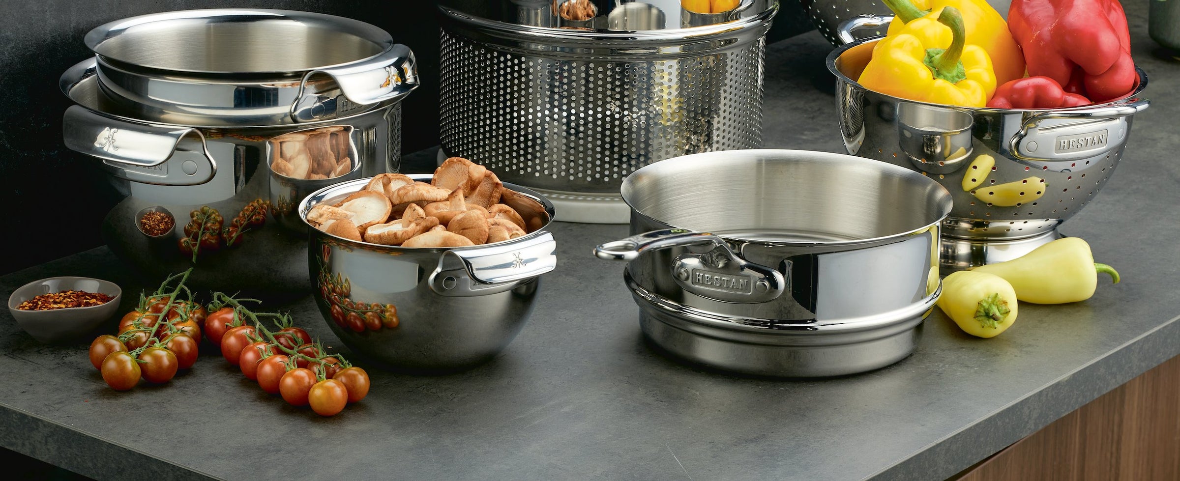 Hestan Provisions stainless steel cooking accessories