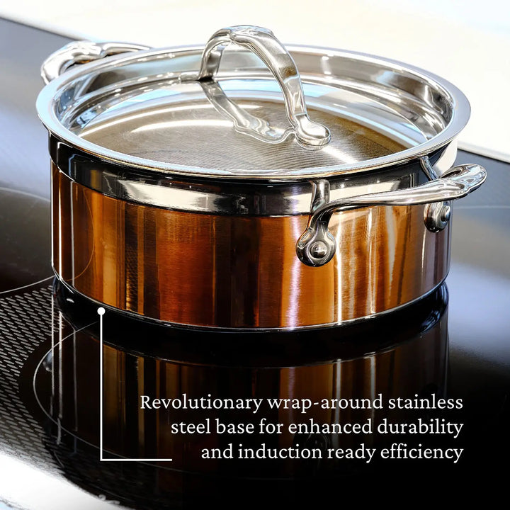 Copper Induction Soup Pot, 3-Quart