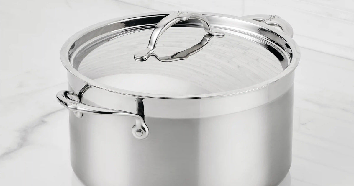 Brushed Clad Stainless Steel Stockpot with Lid, 8-Quart