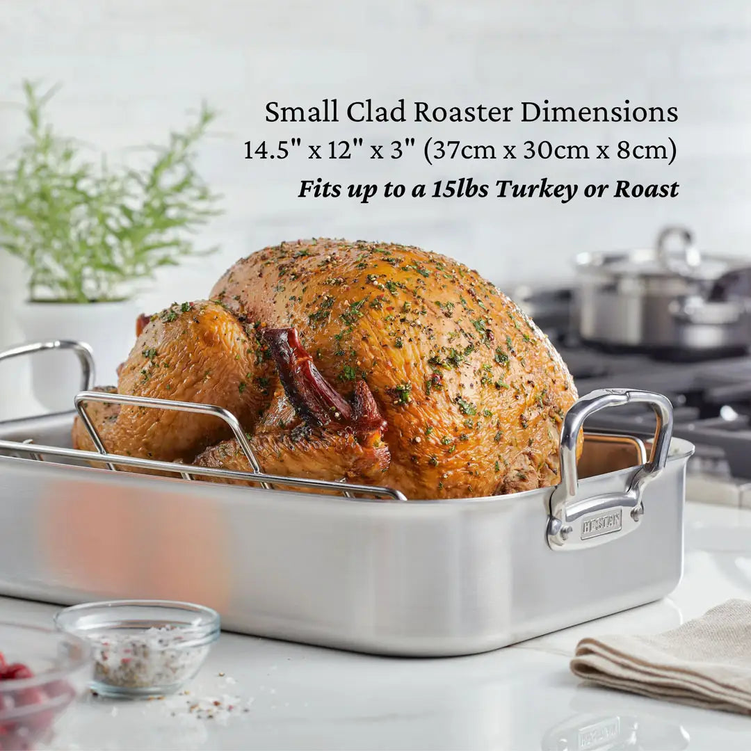 14.5 inch Classic Clad Roaster with Rack Hestan Culinary