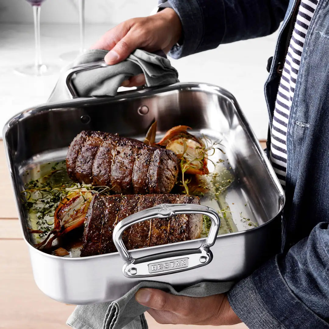 Turkey roasting pans stainless steel sales