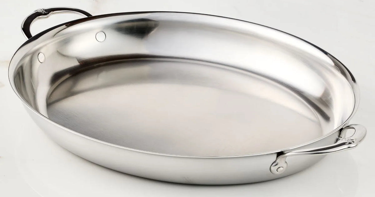 17.5-Inch x 14-Inch Clad Oval Roaster