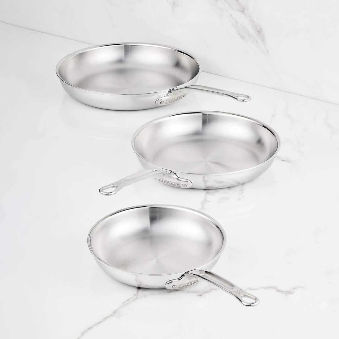 Polished Clad Stainless Steel Skillets – Hestan Culinary Polished Clad Stainless Steel Skillets – Hestan Culinary