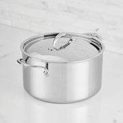 Olla de acero inoxidable revestida pulida con tapa