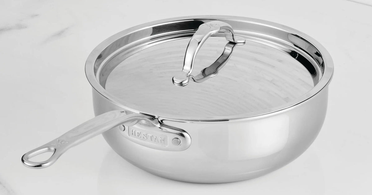 Polished Clad Stainless Steel Essential Pans with Lid