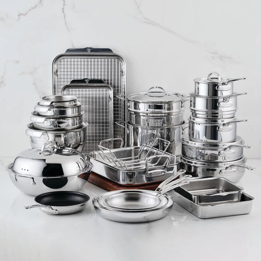 ProBond Luxe Polished Clad Stainless Steel Set, 29-Piece – Hestan ProBond Luxe Polished Clad Stainless Steel Set, 29-Piece – Hestan