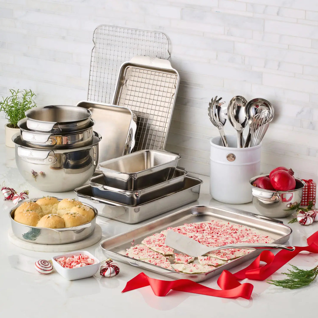 OvenBond Tri ply Entertainer s Stainless Steel 19 Piece Set Hestan Culinary