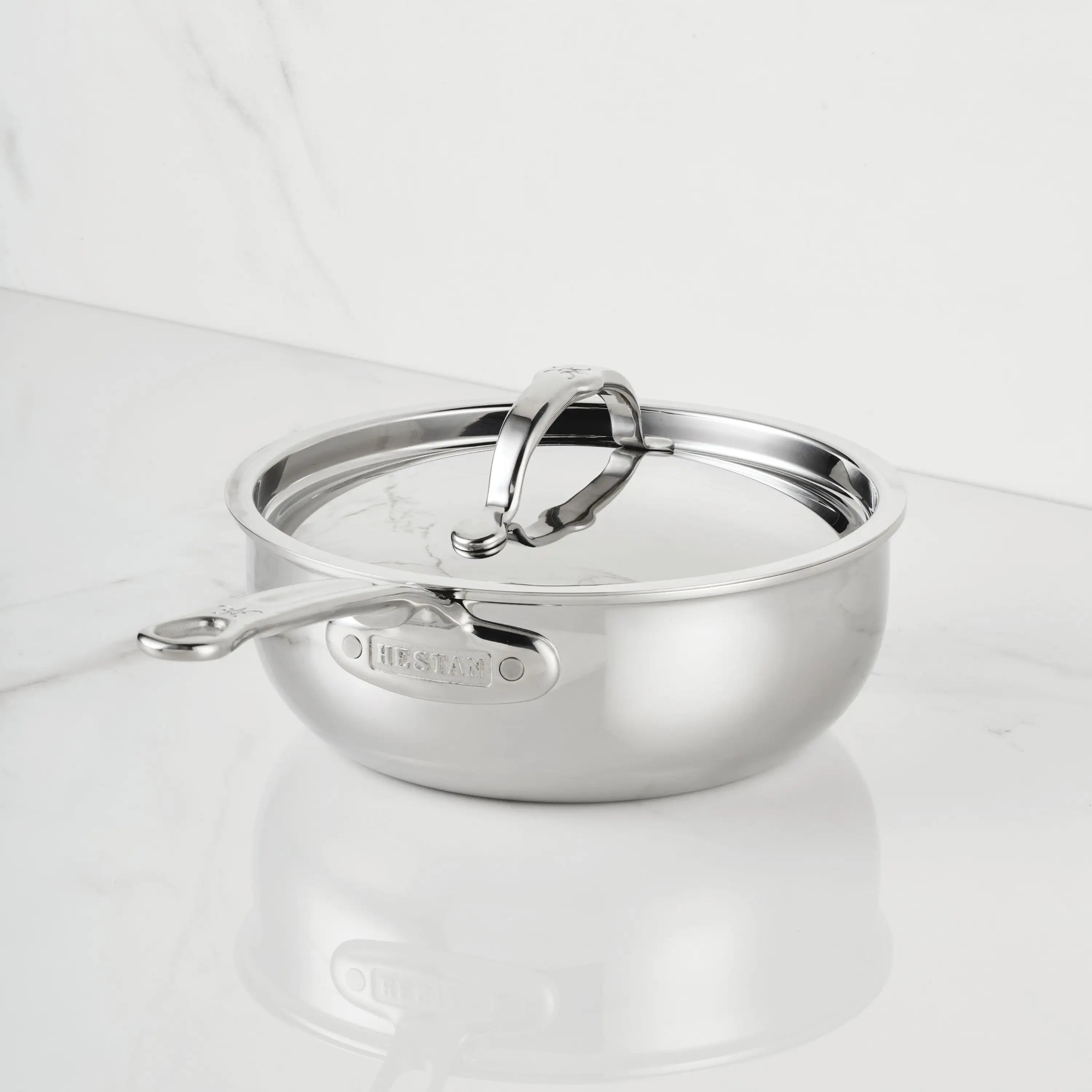 Polished Clad Stainless Steel Saucier Pan, 2-Quart - Thumbnail 3