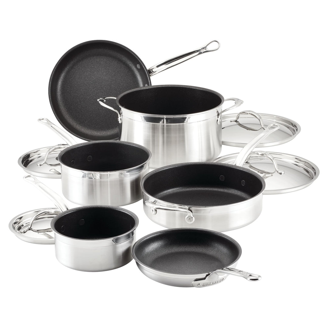 Professional Clad Stainless Steel TITUM® Nonstick Ultimate Cookware Set, 10-Piece