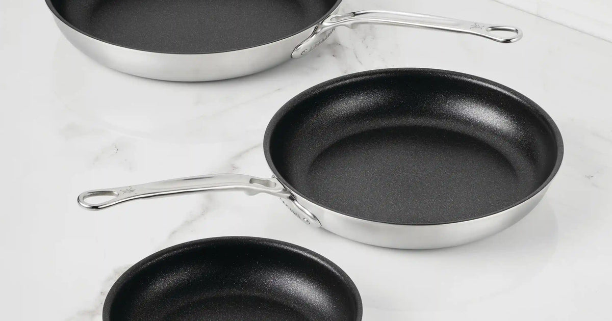 Commercial Clad Stainless Steel TITUM® Nonstick Skillets