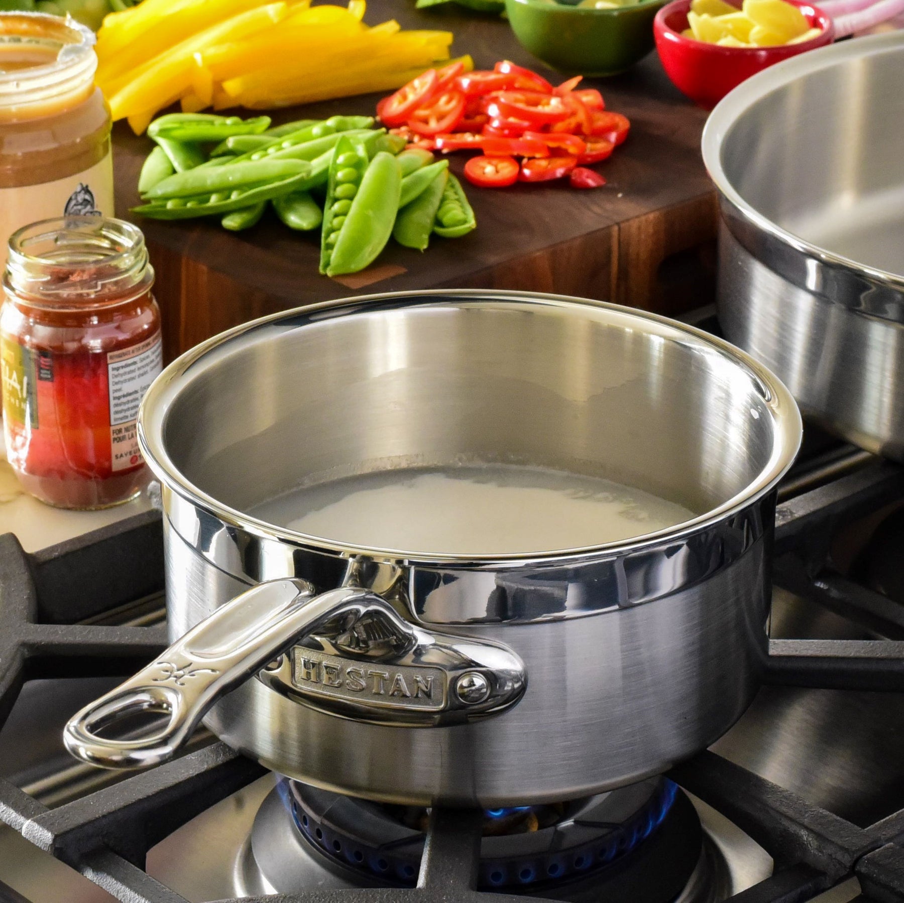 All-Clad D5 Brushed Stainless Steel Universal Pan with Lid, 4.5 qt.