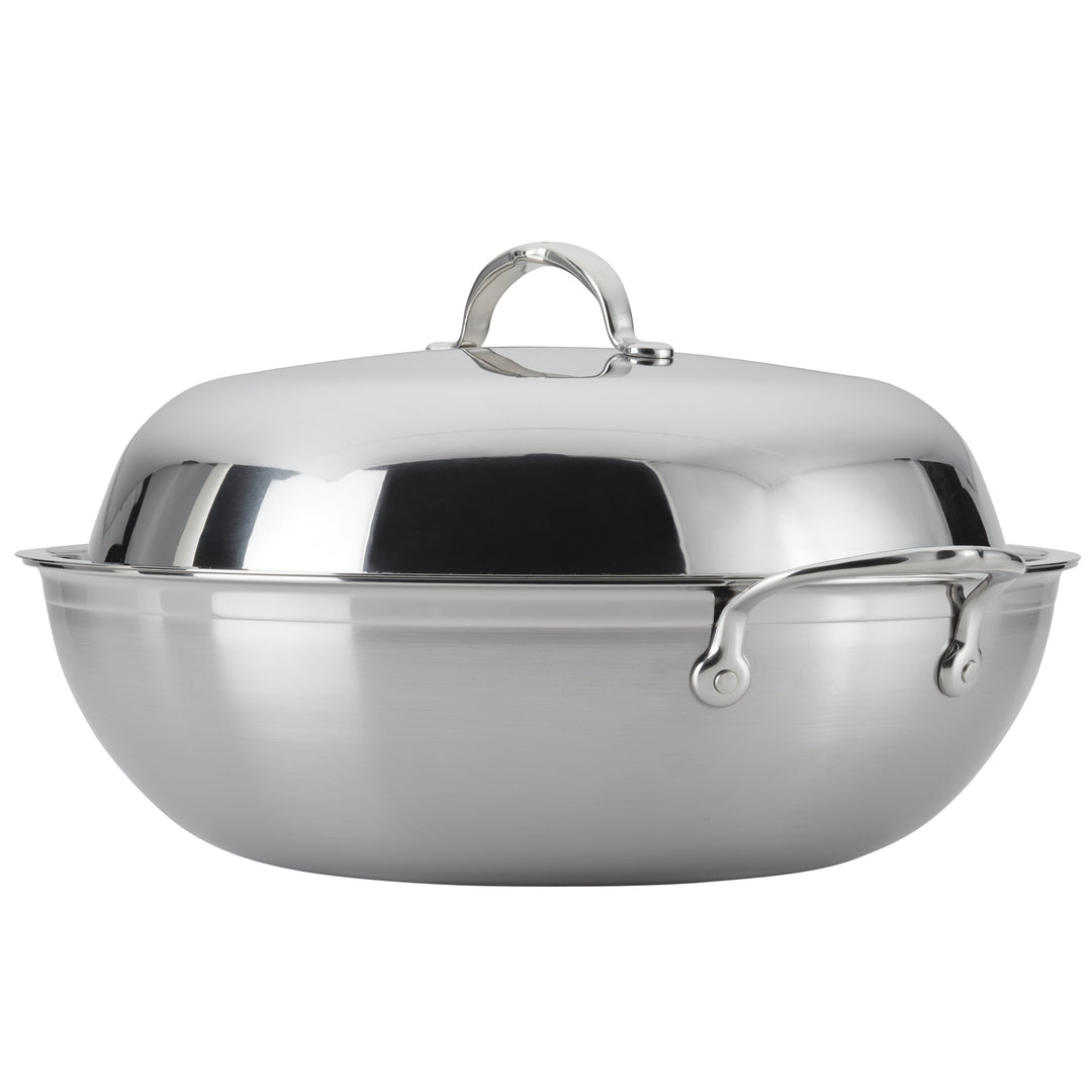 14 Inch Stainless Steel Frying Pan and Steel Lid with Stay Cool