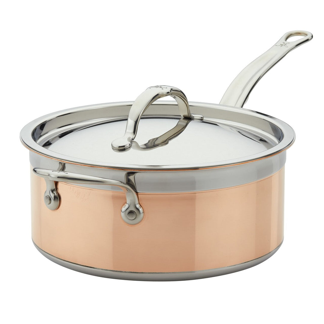 Copper Core 5-ply Bonded Cookware, Sauce Pan with lid, 2 quart