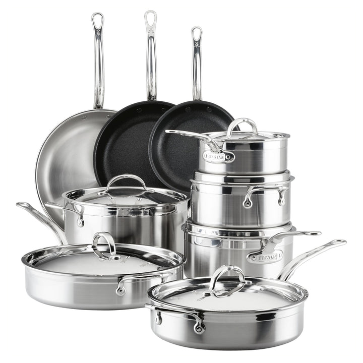 Hestan Cookware Professional Clad Stainless Steel Epicurean Set, 15-piece