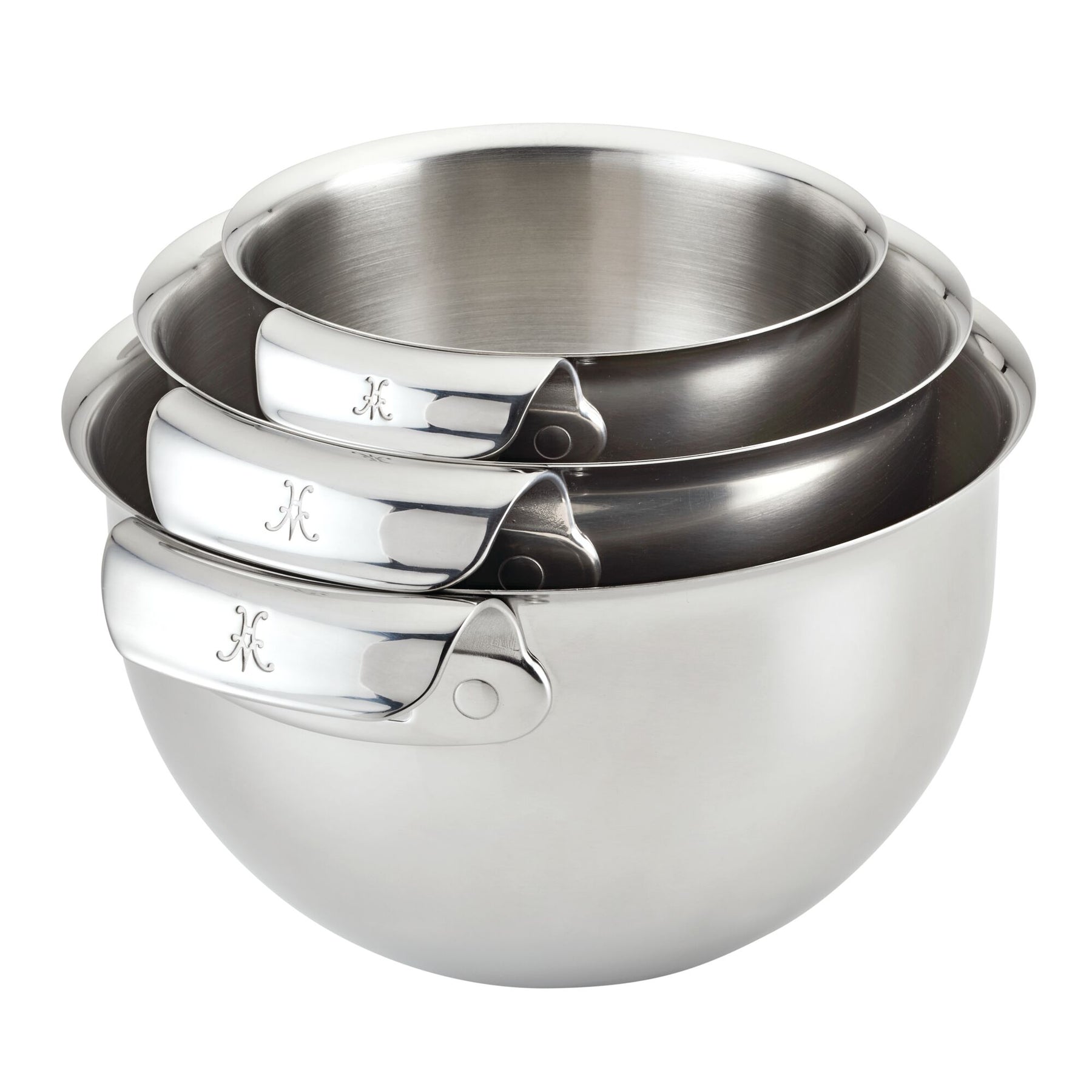 HexClad Set of Three Stainless Steel Mixing and Storage Bowls