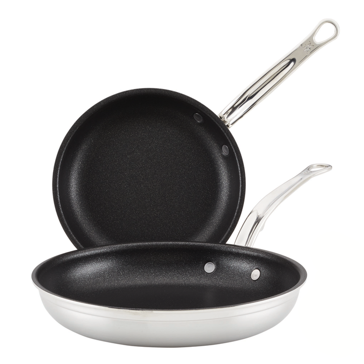 Professional Clad Stainless Steel TITUM® Nonstick 2-pc Skillet Set